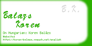 balazs koren business card