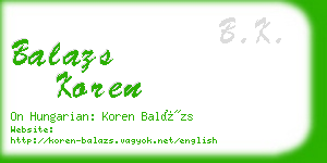 balazs koren business card